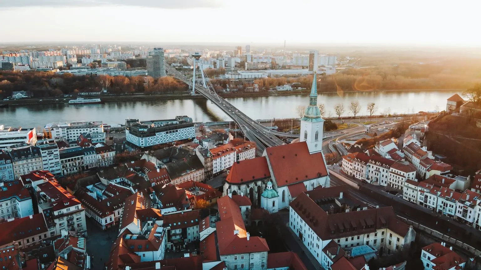 View of Bratislava city center. Learn Slovak language at Polymathes Academy View of Bratislava city center. Learn Slovak language at Polymathes Academy